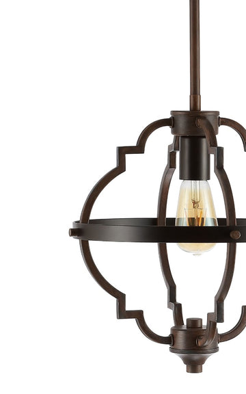 Ogee 12.5" Adjustable Iron Rustic Industrial LED Pendant - JONATHAN Y